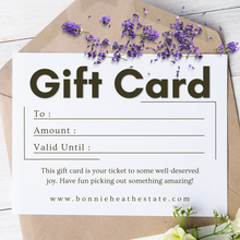 Load image into Gallery viewer, This gift card is your ticket to some well-deserved joy. Have fun picking out something amazing.
