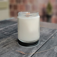 Glass Candle With Black Lid