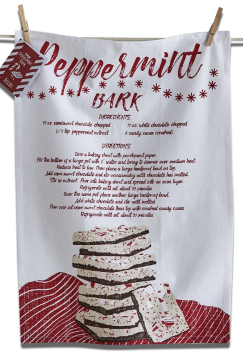 Peppermint Bark Recipe Dishtowel