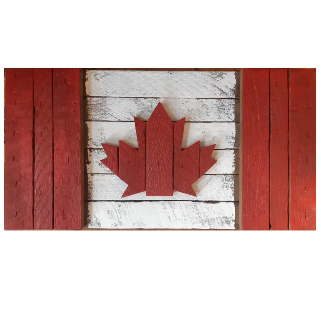 Handmade Wooden Canada Flag