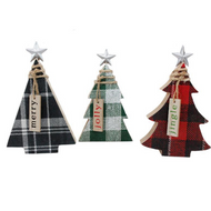 Plaid Wooden Christmas Trees